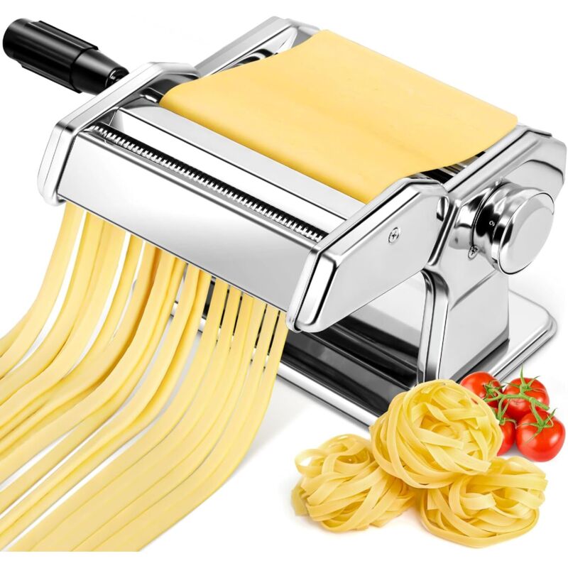 Macchina Per Pasta Manuale, 7 Spessori Regolabili, Macchina Per Pasta In Acciaio Inox Con Rullo E Taglierina, Macchina Per Pasta Fresca A Manovella Per Spaghetti, Fettuccine, Lasagne