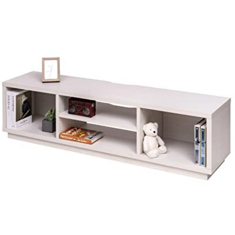 Porta Tv/mobile Tv/tv Supporto In Legno/porta Tv Con Ripiani Aperti/porta Tv Per Tv Da 65 Pollici, Legno Massello, Ufficio, Soggiorno - Tv Cabinet Standard Ots-150s - Quercia Bianco - Iris Ohyama