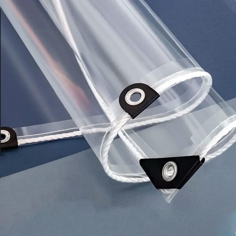 Telo Trasparente Con Occhielli 0,35 Mm Telo Trasparente Impermeabile In Pvc Telo Antipioggia Telo Trasparente Antivento Per Tenda Da Campeggio Tenda Da Tettoia Carport, 3,2 L X 2,6 Lm
