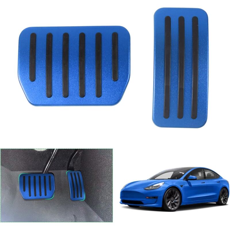 Pedali Dell'acceleratore E Del Freno Tesla Model Y Juniper 2025 2026/ Model 3 2022-2025 2026, Copripedali Model 3 Highland, Piastra Di Copertura Del Poggiapiedi, Accessori Tesla Model Y 2025 (blu)