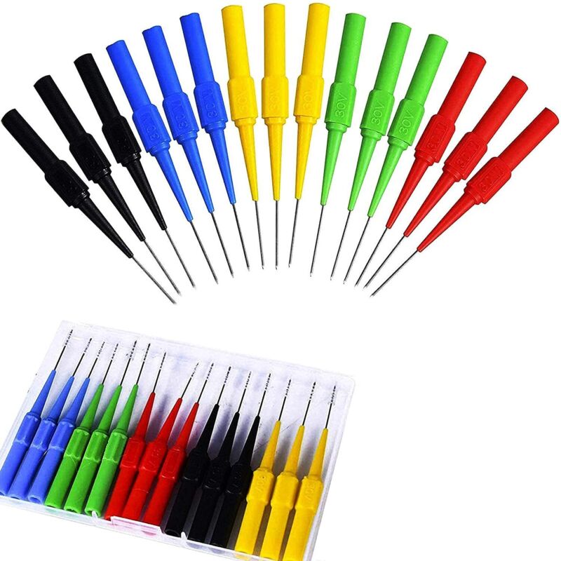 15 Pezzi Di Sonde Per Test Di Perforazione, Sonde Per Test Multimetro, Sonde Per Test Con Isolamento A Spina A Banana, Sonde Per Test Multimetro Da 4 Mm, Sonde Per Test Automobilistici
