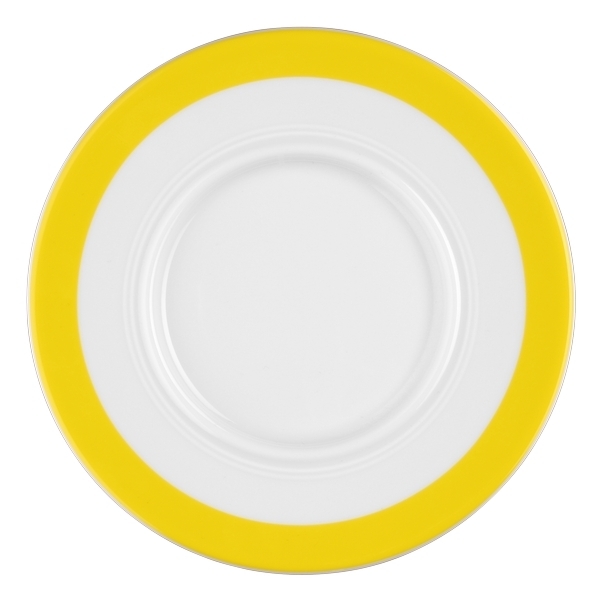 Esmeyer 6 x Seltmann Untere zur Suppentasse 17,5 cm, Form: Vitalis, Dekor: 34928 gelbes Band Image