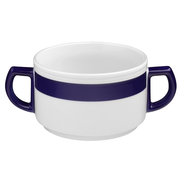 Esmeyer 6 x Seltmann Obere zur Suppentasse 0,35 l, Form: Vitalis, Dekor: 34708 blaues Band Image