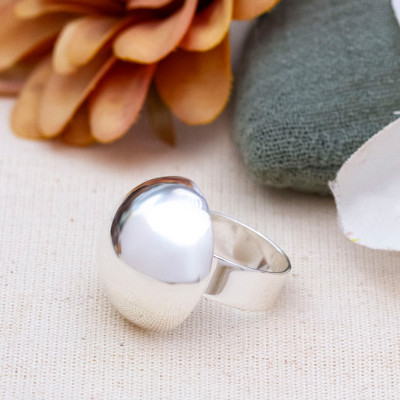 Shimmering Bauble,'Modern Taxco Silver Cocktail Ring with Bubble Theme'