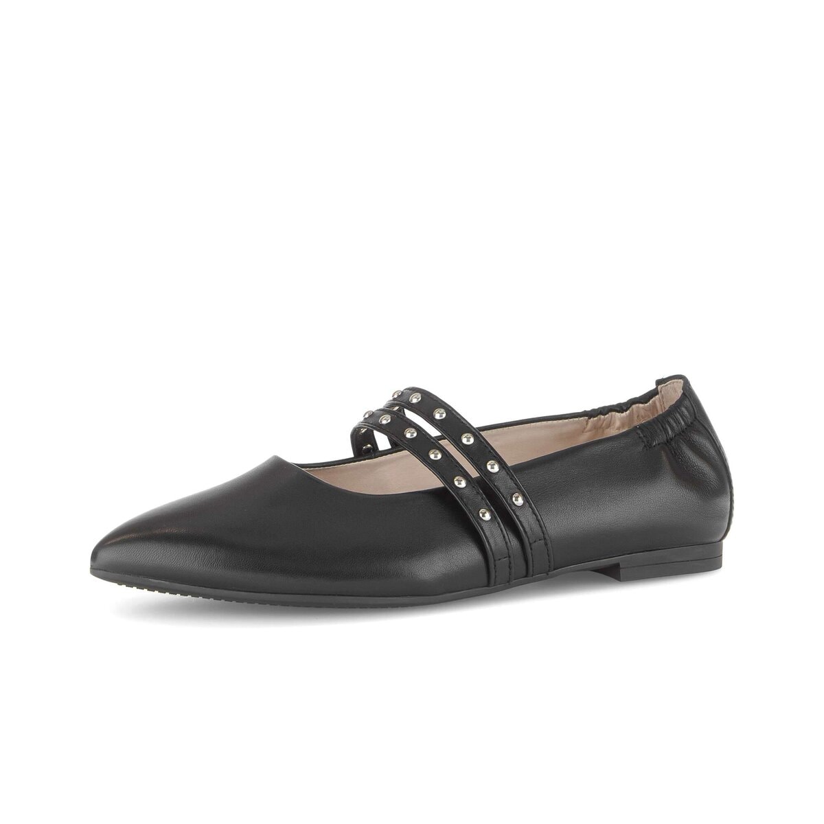 Ballerina GABOR "Eleganter Ballerina Glattleder", Damen, Gr. 42, schwarz, Schuhe Ballerina