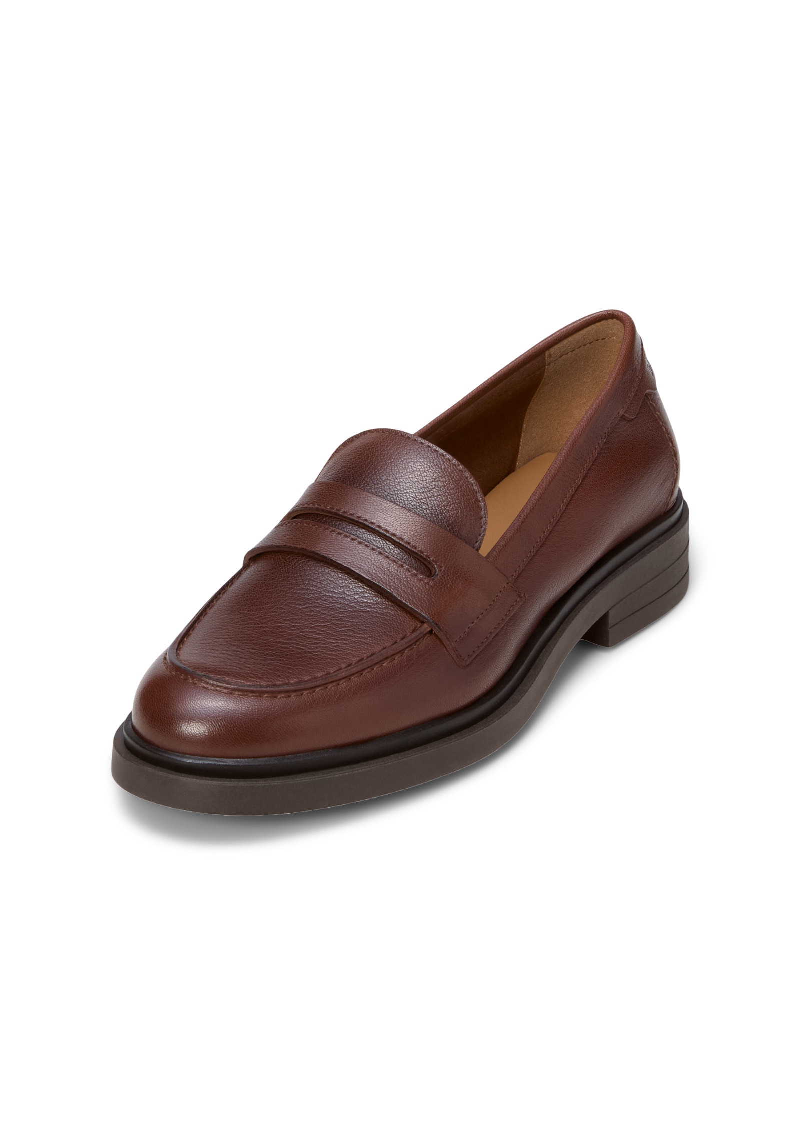 Loafer MARC O'POLO "aus edlem Rindleder", Damen, Gr. 36, cognac, Obermaterial: 100% Leder (Rind), unifarben, Schuhe Loafer