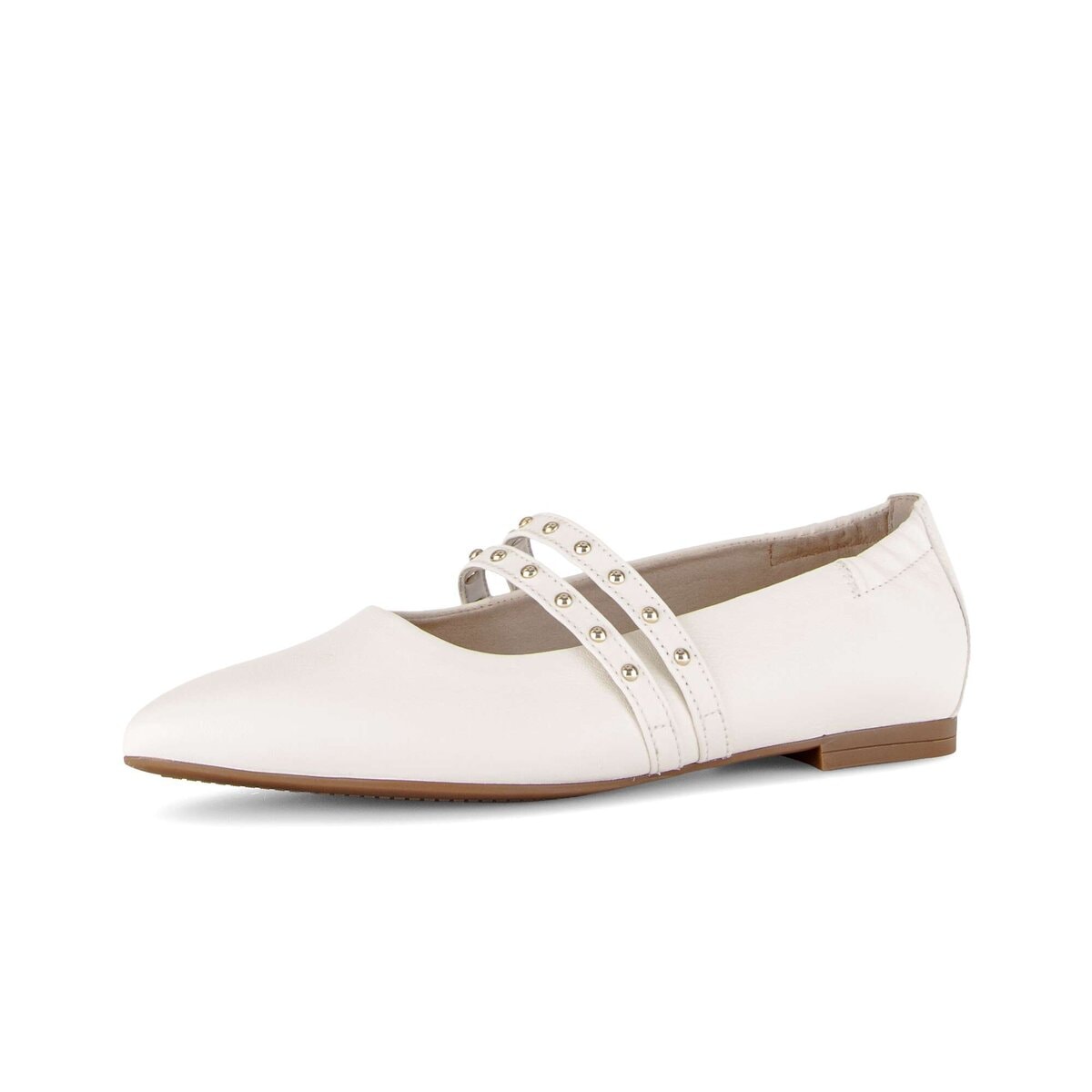 Ballerina GABOR "Eleganter Ballerina Glattleder", Damen, Gr. 43, creme, Schuhe Ballerina