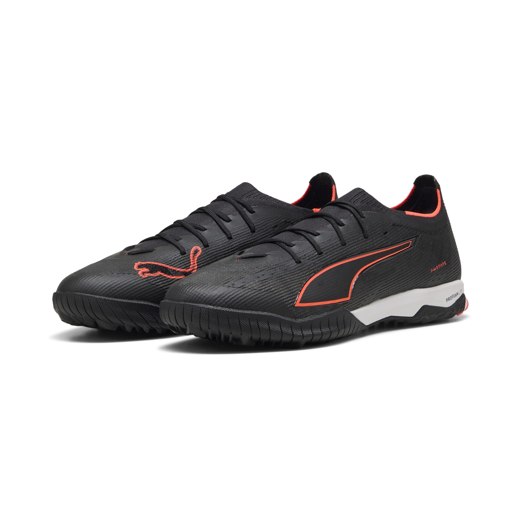 Fußballschuh PUMA "ULTRA 6 PRO CAGE Fußballschuhe Erwachsene", Damen, Gr. 41, schwarz rot, Obermaterial: Synthetik, Textil; Futter: Synthetik, Textil; Innensohle: Textil; Laufsohle: Gummi, Schuhe Fußballschuh