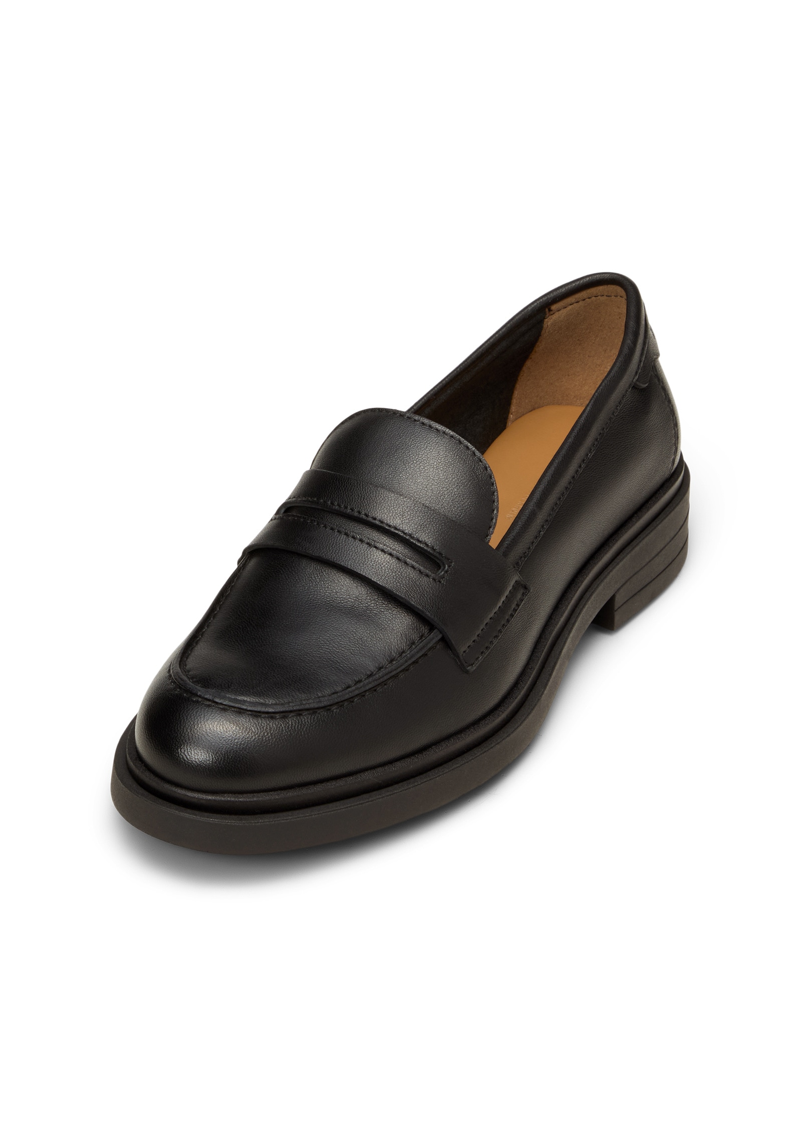 Loafer MARC O'POLO "aus edlem Rindleder", Damen, Gr. 40, schwarz, Obermaterial: 100% Leder (Rind), unifarben, Schuhe Loafer