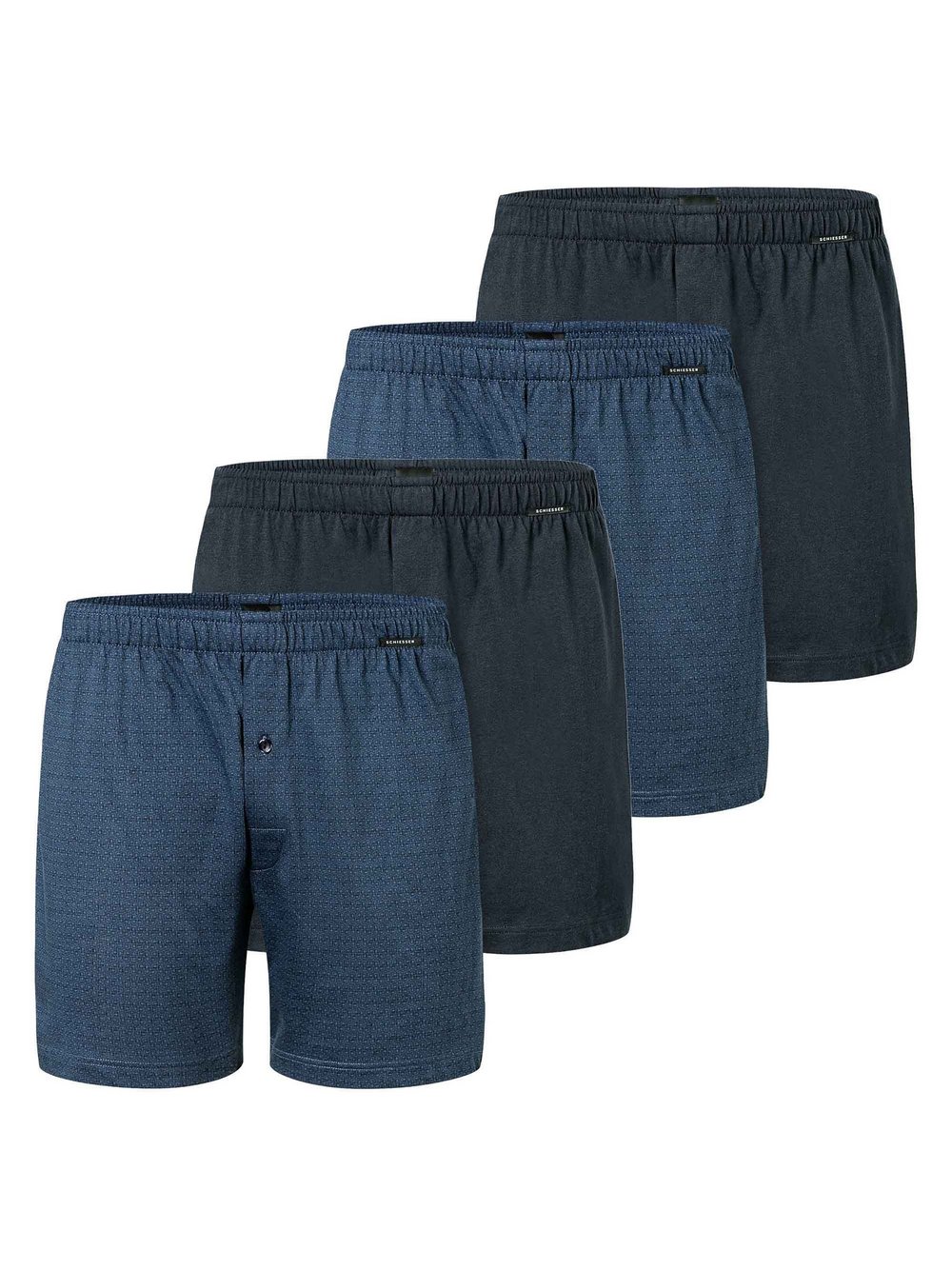 Schiesser Boxershort 4er Pack Herren blau, M Image