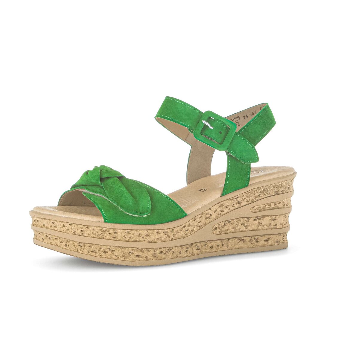 Keilsandalette GABOR "Keilsandalette Rauleder", Damen, Gr. 36, grün, Schuhe