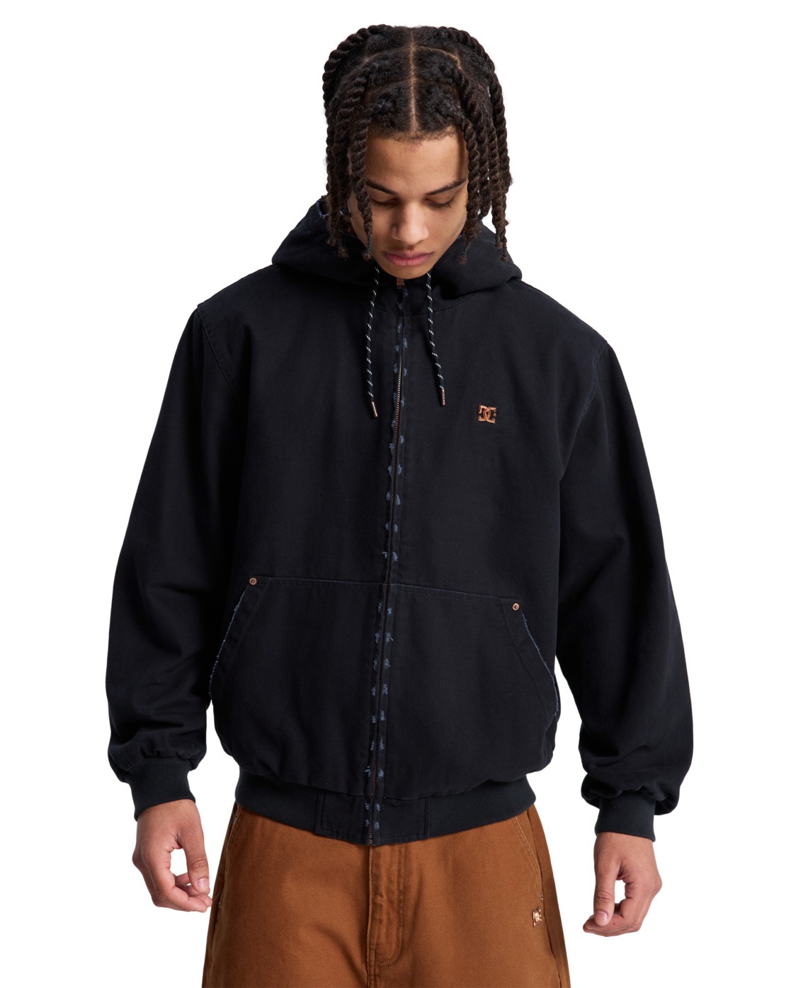 Outdoorjacke DC SHOES "Garage", Herren, Gr. M, schwarz, Obermaterial: 100% Walkfrottier;, Jacken Outdoorjacke