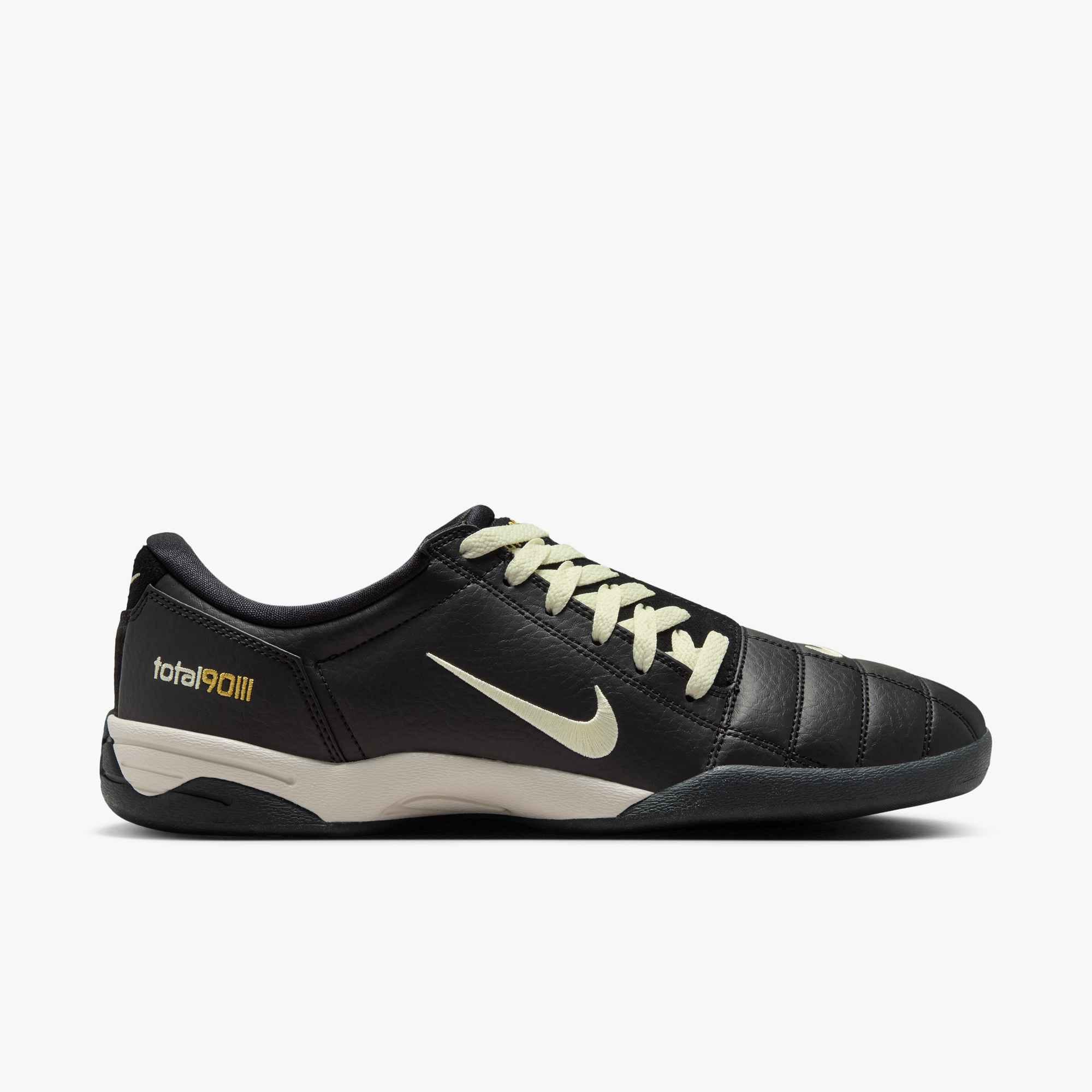 Sneaker NIKE SPORTSWEAR "TOTAL 90", Damen, Gr. 45, schwarz, coconut milk, metallic gold, Leder, Synthetik, Schuhe Sneaker