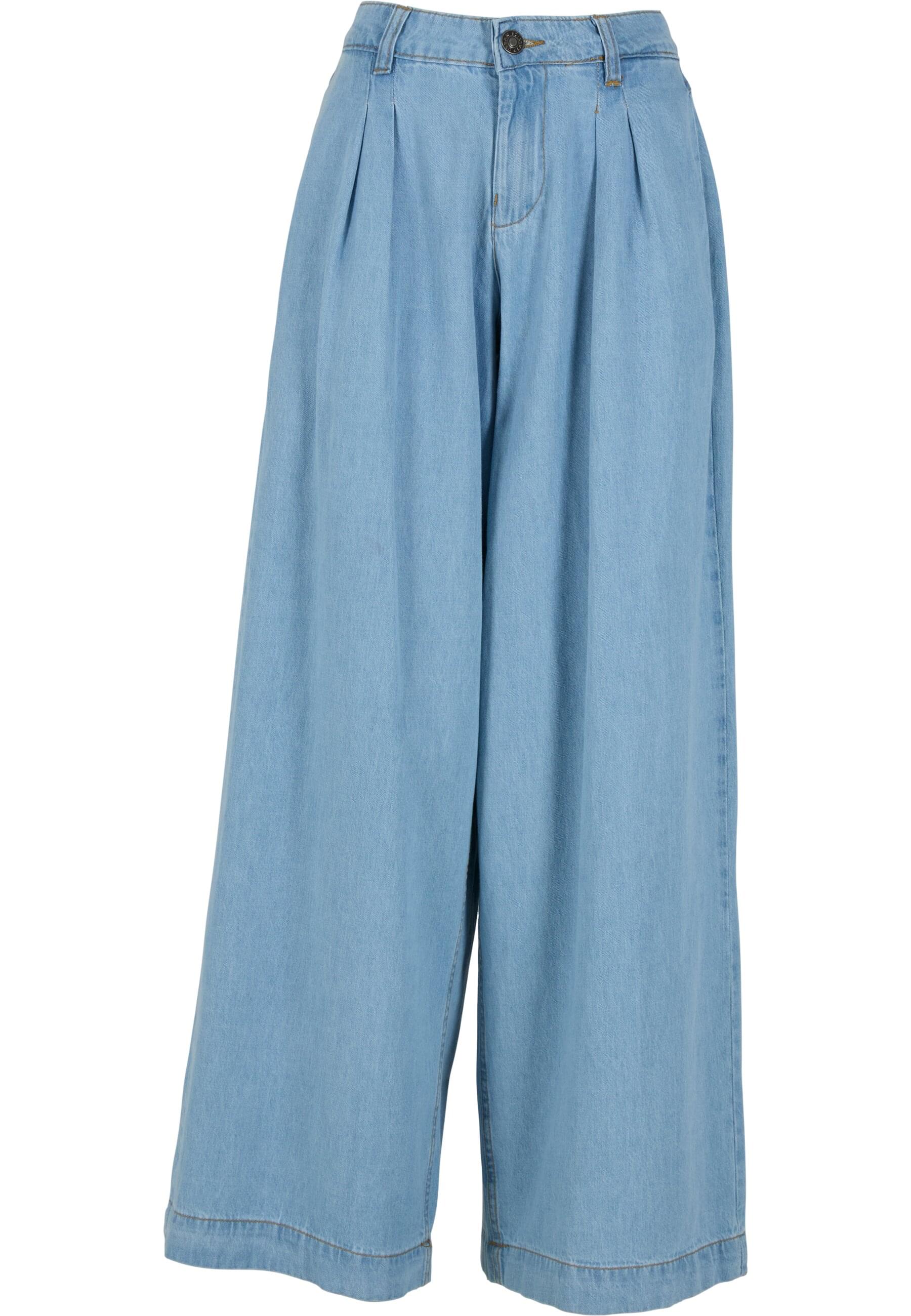 Bequeme Jeans URBAN CLASSICS "Urban Classics Ladies Wide Leg Light Denim Pants", Damen, Gr. 29, Normalgrößen, new light blau washed, 100% Baumwolle, unifarben, Jeans