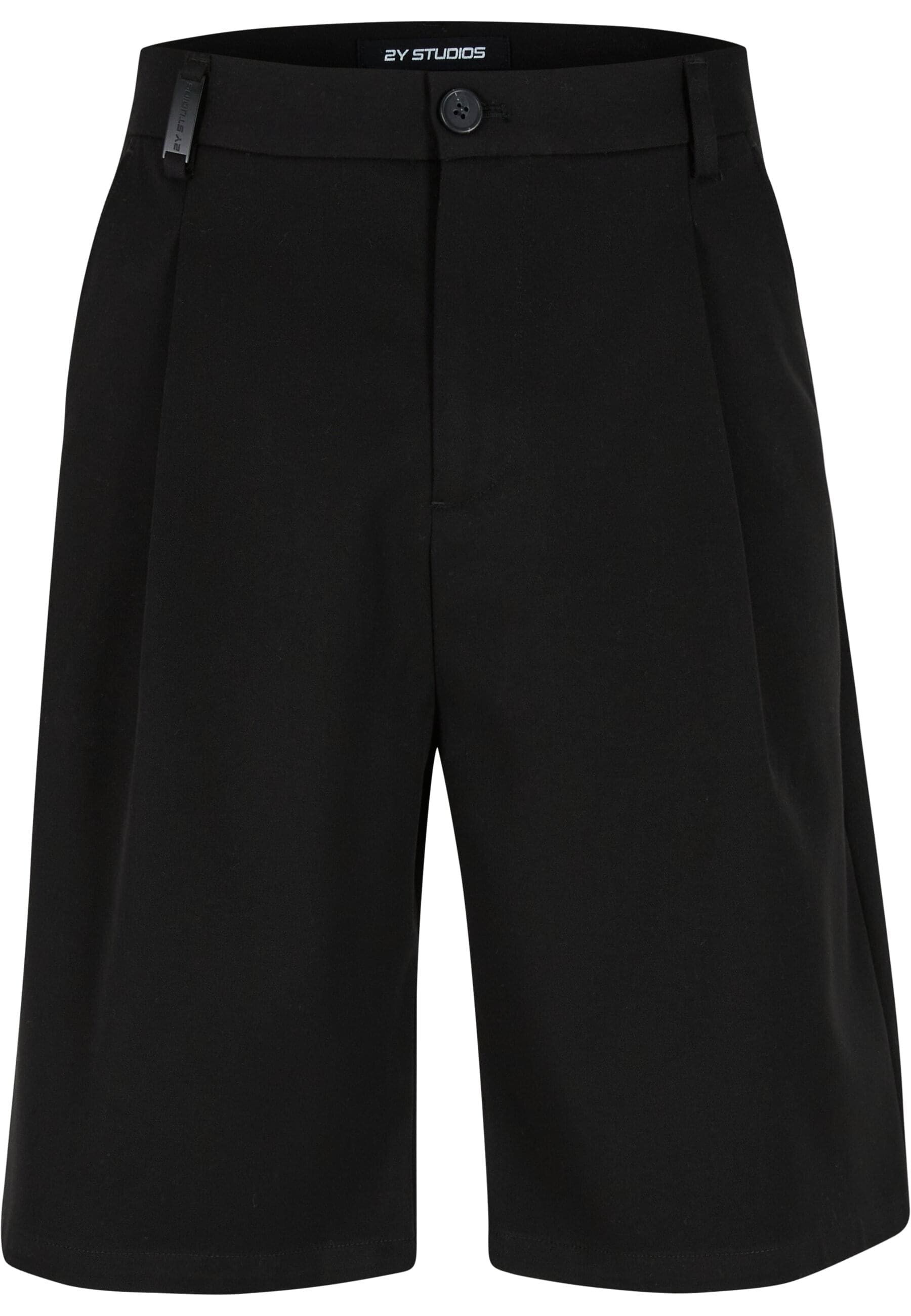 Chinoshorts 2Y STUDIOS "2Y Studios Renzo Loose Smart Shorts", Herren, Gr. 33, Normalgrößen, schwarz, 65% Polyester, 32% Baumwolle, 3% Elasthan, unifarben, loose fit, Hosen Chinoshorts