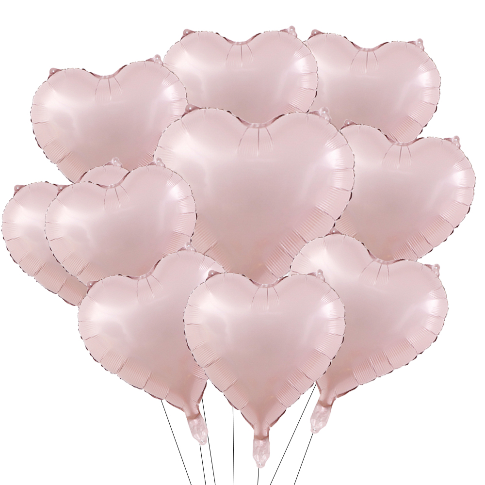 Heart Shaped Pink Sage Green Balloon For Valentine's Day, Wedding Anniversary, Birthday Party Decor pearl Powder