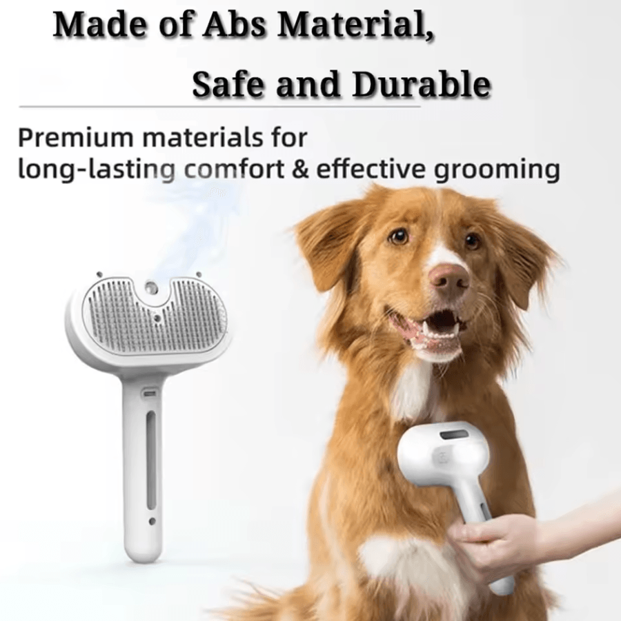 Steam Spray Dog Grooming Brush With Mist Spray Luxury Pet Fur Grooming Tool green