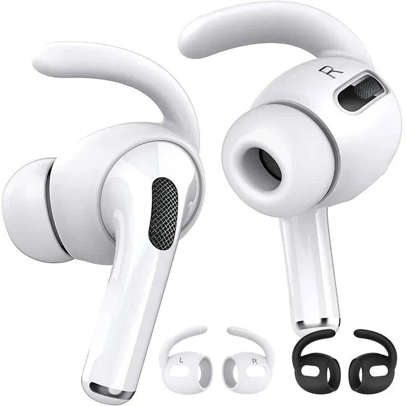 Silicone Anti Slip Ear Hooks For AirPods white 4pair