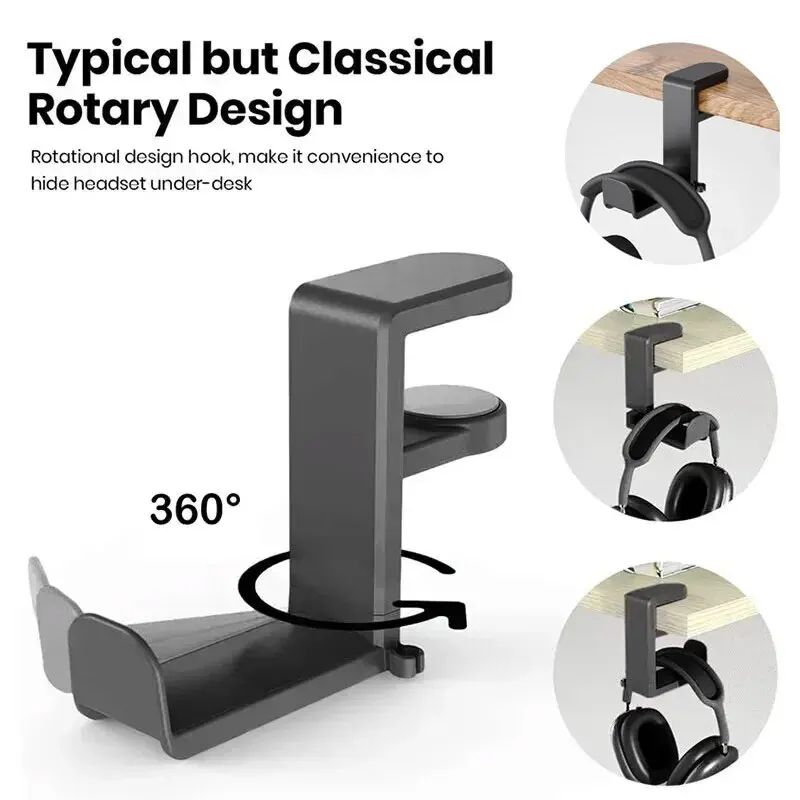 360 Rotating Clip On Headphone Holder a