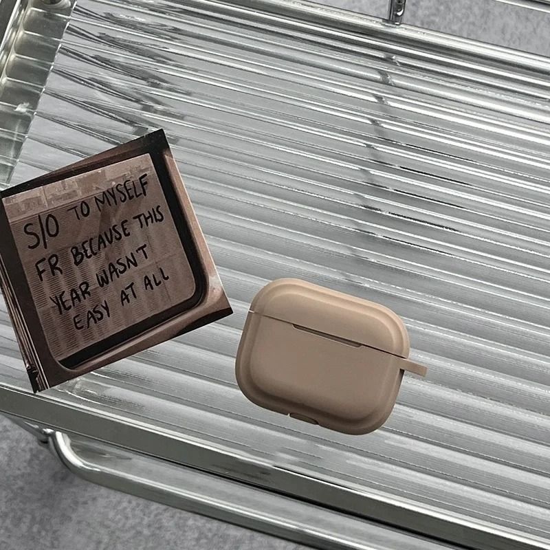 Caramel Color Soft Silicone AirPods Case With Anti Fall Lanyard For AirPods 4 3 Pro 2 1 khaki for Airpods 3