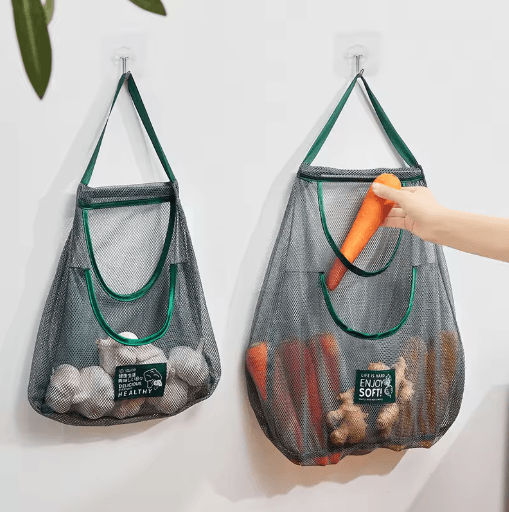 Kitchen Hanging Mesh Storage Bag Reusable Fruit And Vegetable Net Bag 1 2 Layers single Layer B