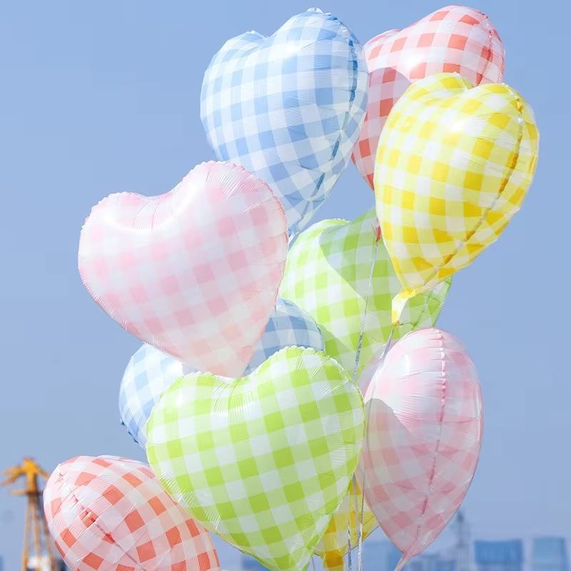 18 Inch Heart Shaped Aluminum Foil Balloons Set Of 5 For Party And Wedding Decor pink