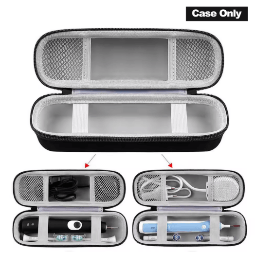 Portable EVA Electric Toothbrush Storage Case Hard Protective Travel Organizer black
