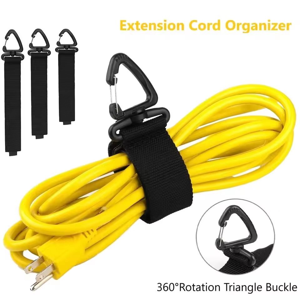 Rotating Buckle Cord Organizer Holder With Heavy Duty Straps 10pcs S