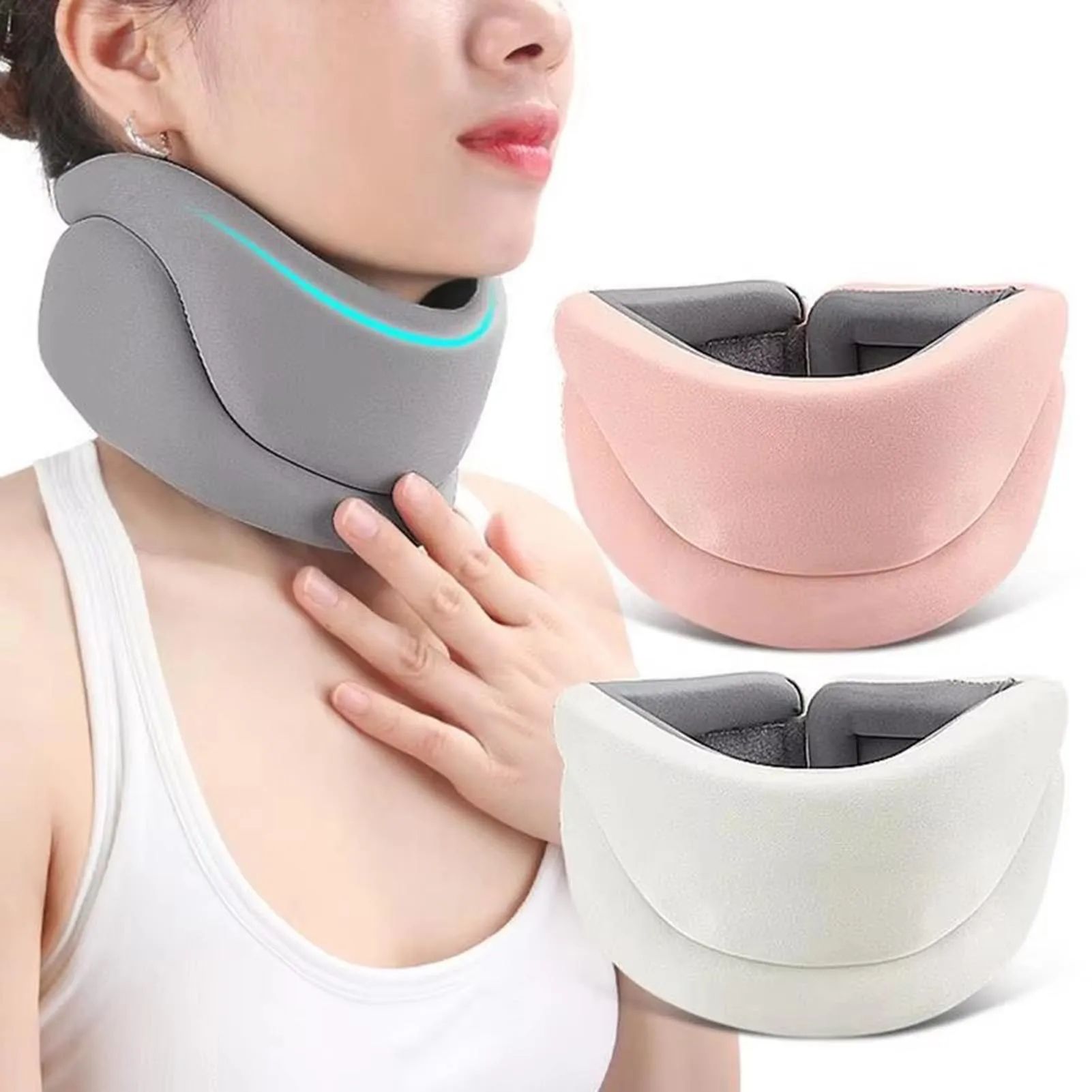 360 Cervical Neck Collar Brace | Stabilizing Wrap Support For Injury Recovery, Sleeping Relief & Neck Pain Comfort white
