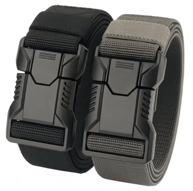 Quick Release Elastic Mens Belt Breathable Outdoor Comfort Fit dark Gray 125cm