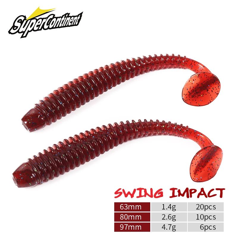 Impact Ring Shad Soft Plastic Swimbait Paddle Tail Lure Set 63mm 80mm 97mm b 80mm 10pcs