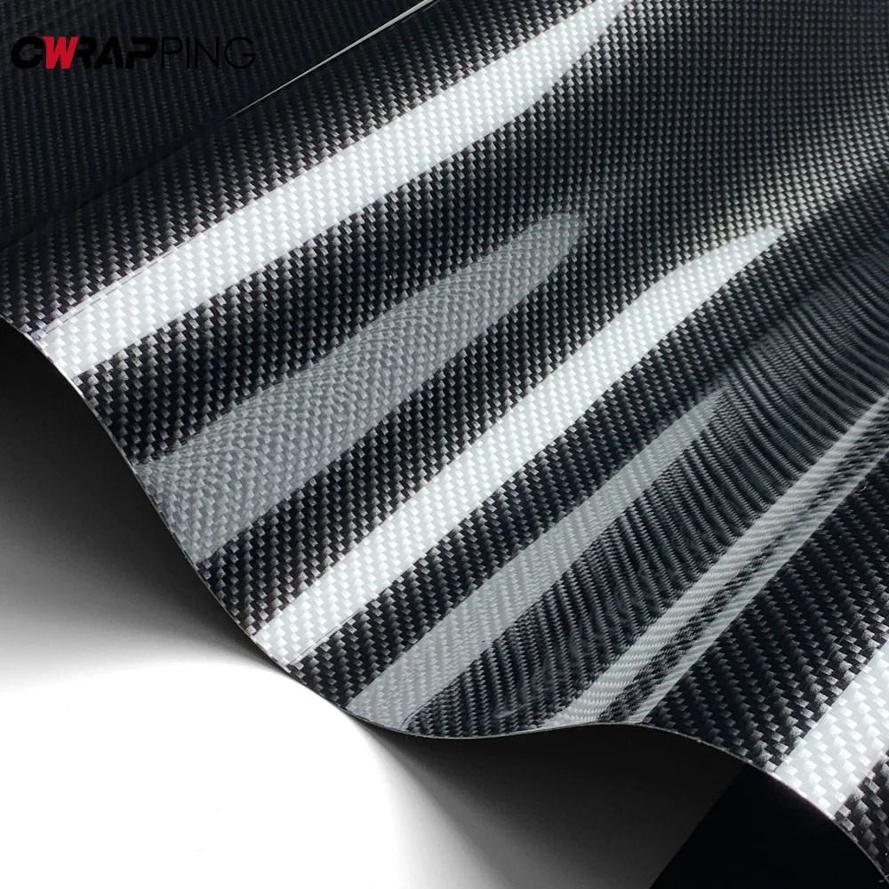 Carbon Fiber Vinyl Wrap Sticker Self Adhesive Waterproof Car Protection Film laser Black 50x300 Cm