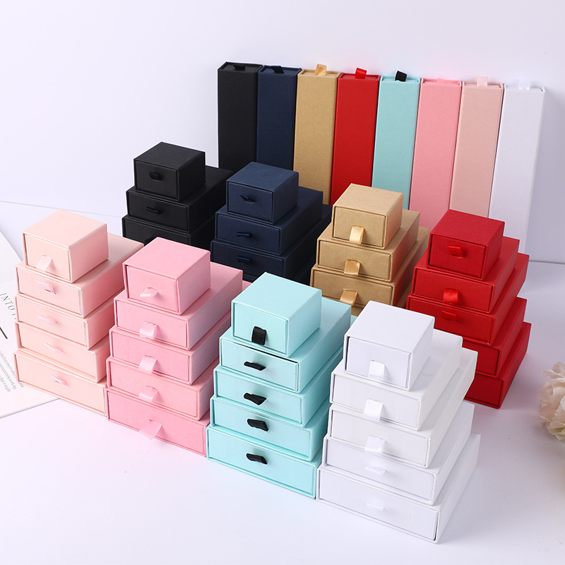 Jewelry Organizer Box, Black Ring Necklace Earring Display, Bracelet Storage Boxes, Packing And Packaging Set beige 3.54 X 3.54 X 1.26