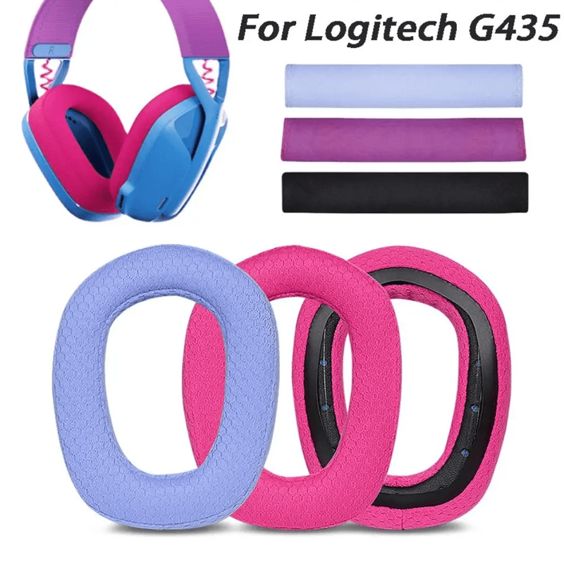 Replacement Memory Foam Ear Cushions And Headband For Logitech G435 Headphones black Earpads