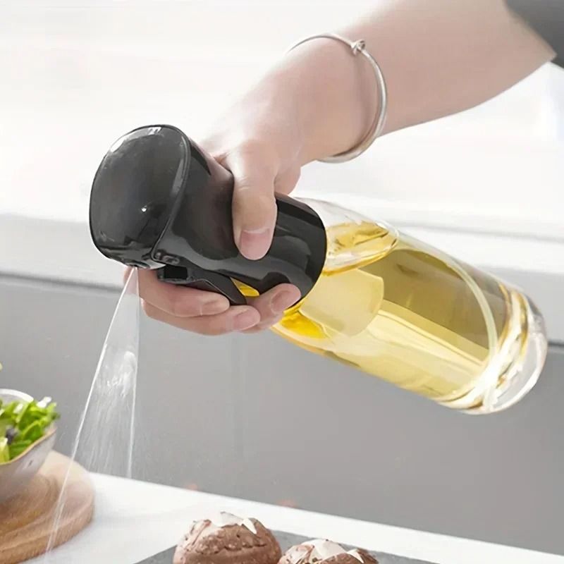 Premium Oil Spray Bottle For Cooking 200 300 500ml Olive Oil Vinegar Sprayer black | 2 Pc | 200 Ml
