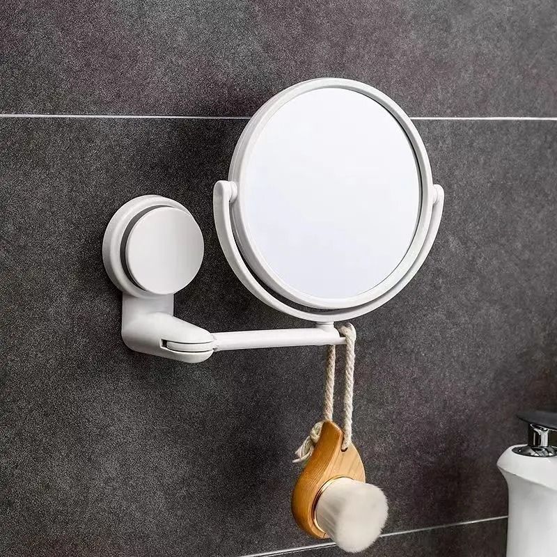 Double Sided Wall Mounted Makeup Mirror With Suction Arm single sided