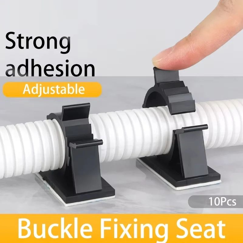 10 Pack Adjustable Self Adhesive Cable Organizer Clips For Desk And Wall Cord Management 1pcs 13 16mm