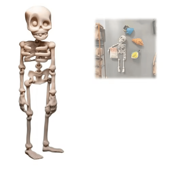 Magnetic Poseable Skull Fridge Magnet Funny Kitchen Decor b