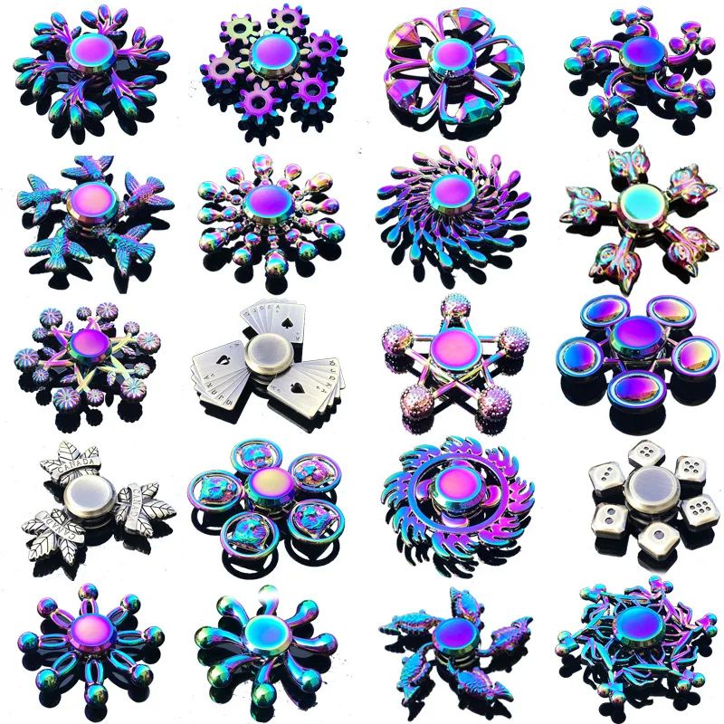 Rainbow Metal Fidget Spinner For Stress Relief, High Speed Finger Spinner 26