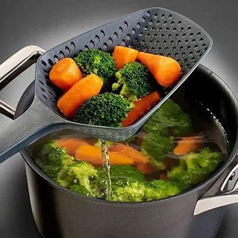 Large Nylon Kitchen Strainer Spoon High Heat Resistant Food Filter green