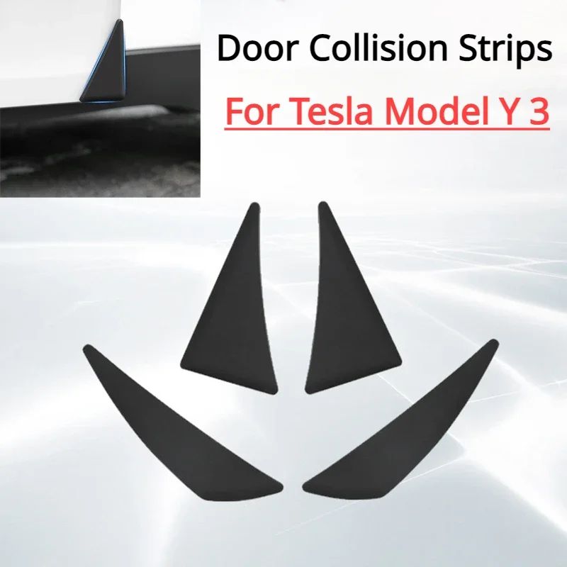 Tesla Door Edge Protection Strips For Model 3 And Model Y Waterproof Car Door Collision Strips Set black 2pcs