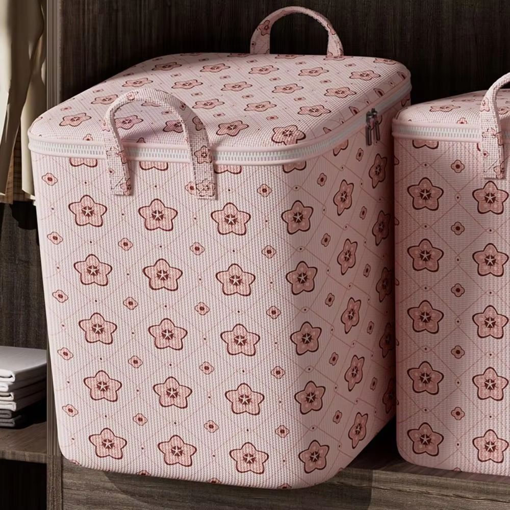 Foldable Large Capacity Cherry Blossom Clothes Storage Bags Set 13.78x9.84x7.87in