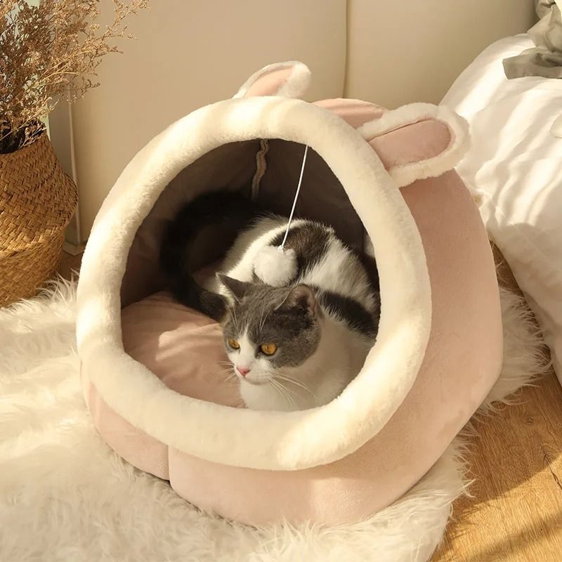 Deep Sleep Cat Cave Bed Foldable Washable Pet Bed For Cats And Small Dogs 02 large