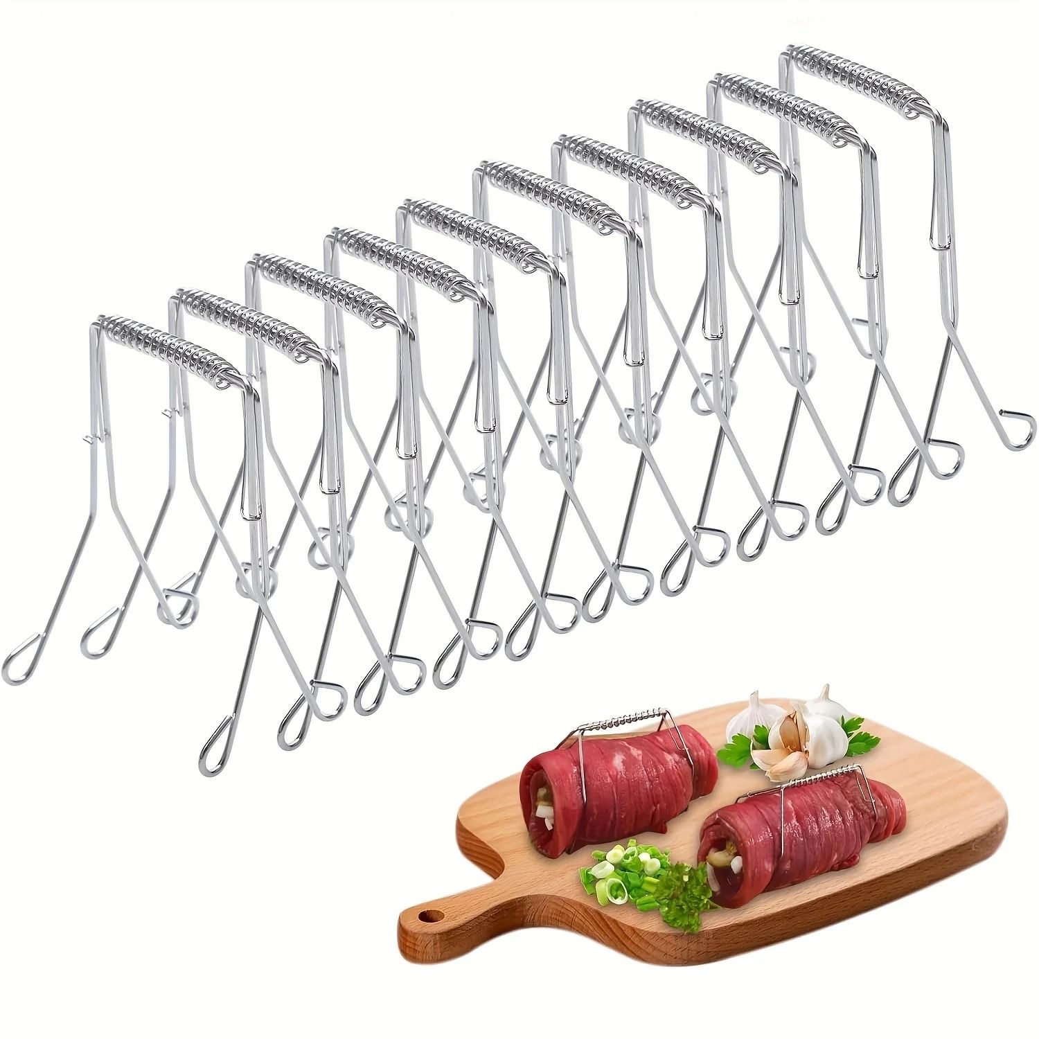 Stainless Steel Vegetable Clamp Tongs Cabbage Leaf Cooking Tool 5 Pcs