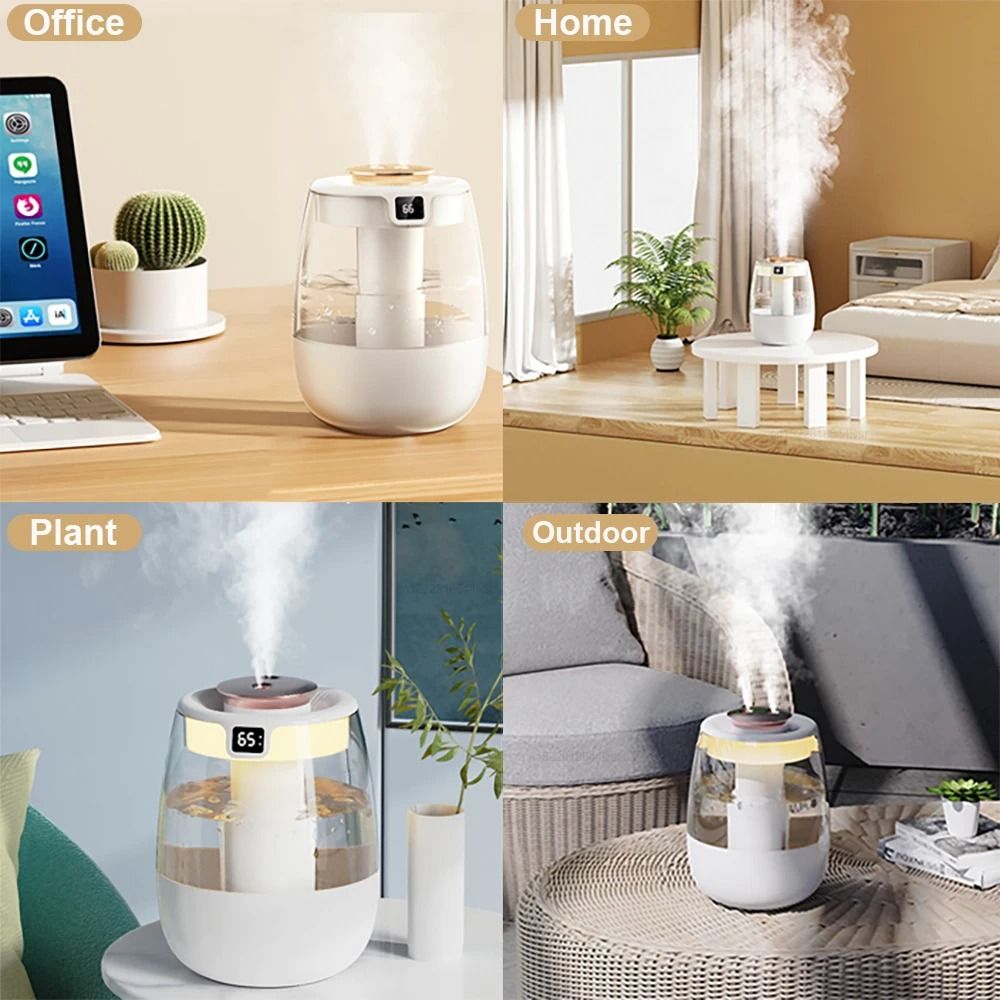1300 ML Aroma Humidifier Double Spray Essential Oil Diffuser USB Air Humidifier With Light white