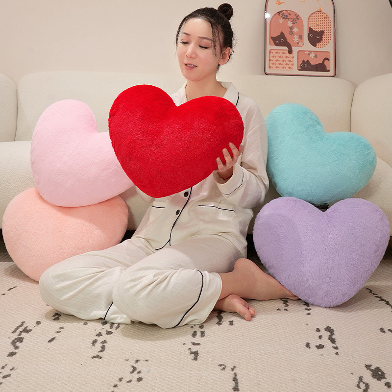 Love Expressing Pillow Stuffed Soft Cushion, Plushie Sofa Chair Gift In Pink, Red, Green, Purple pink