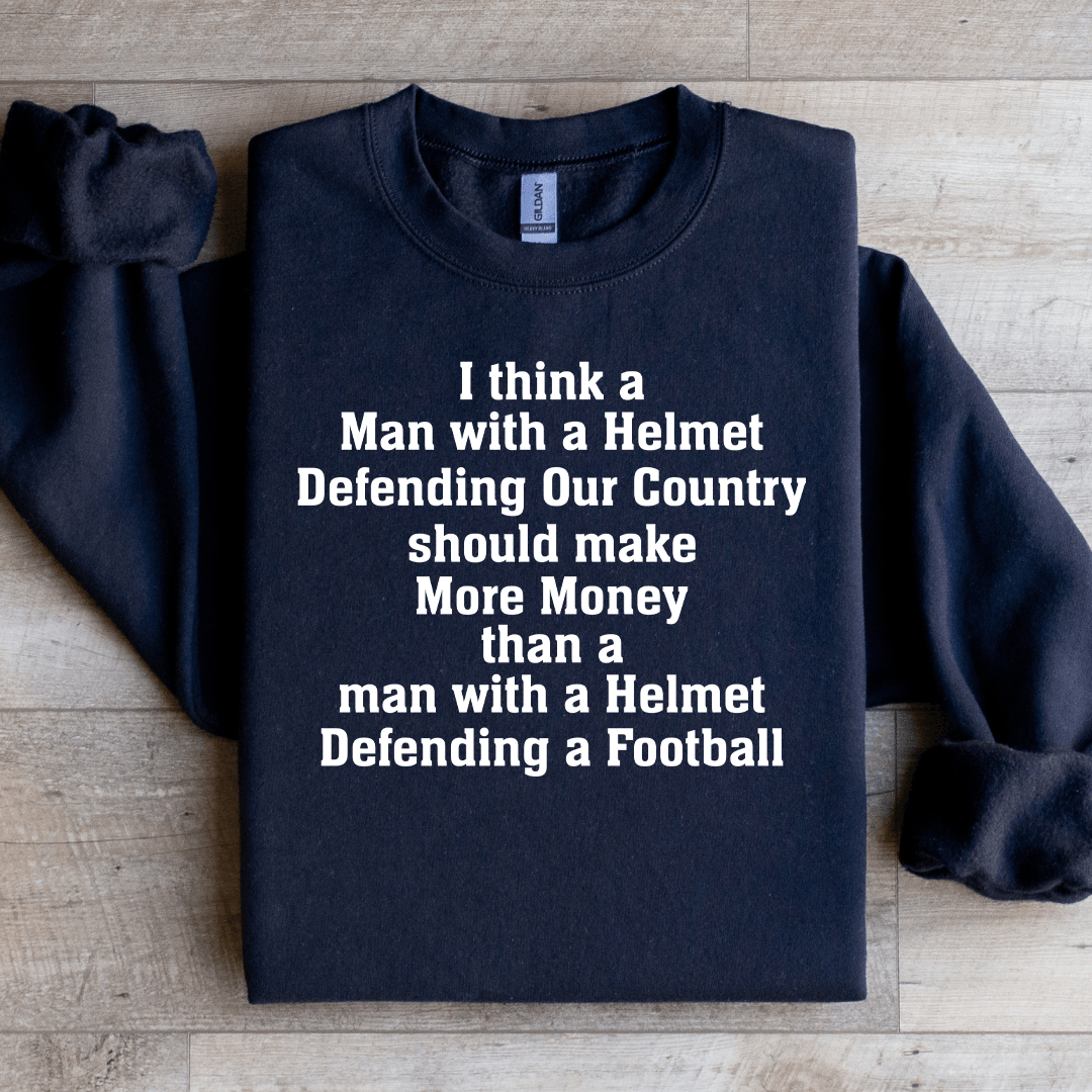 I Think A Man With A Helmet Sweatshirt M Black