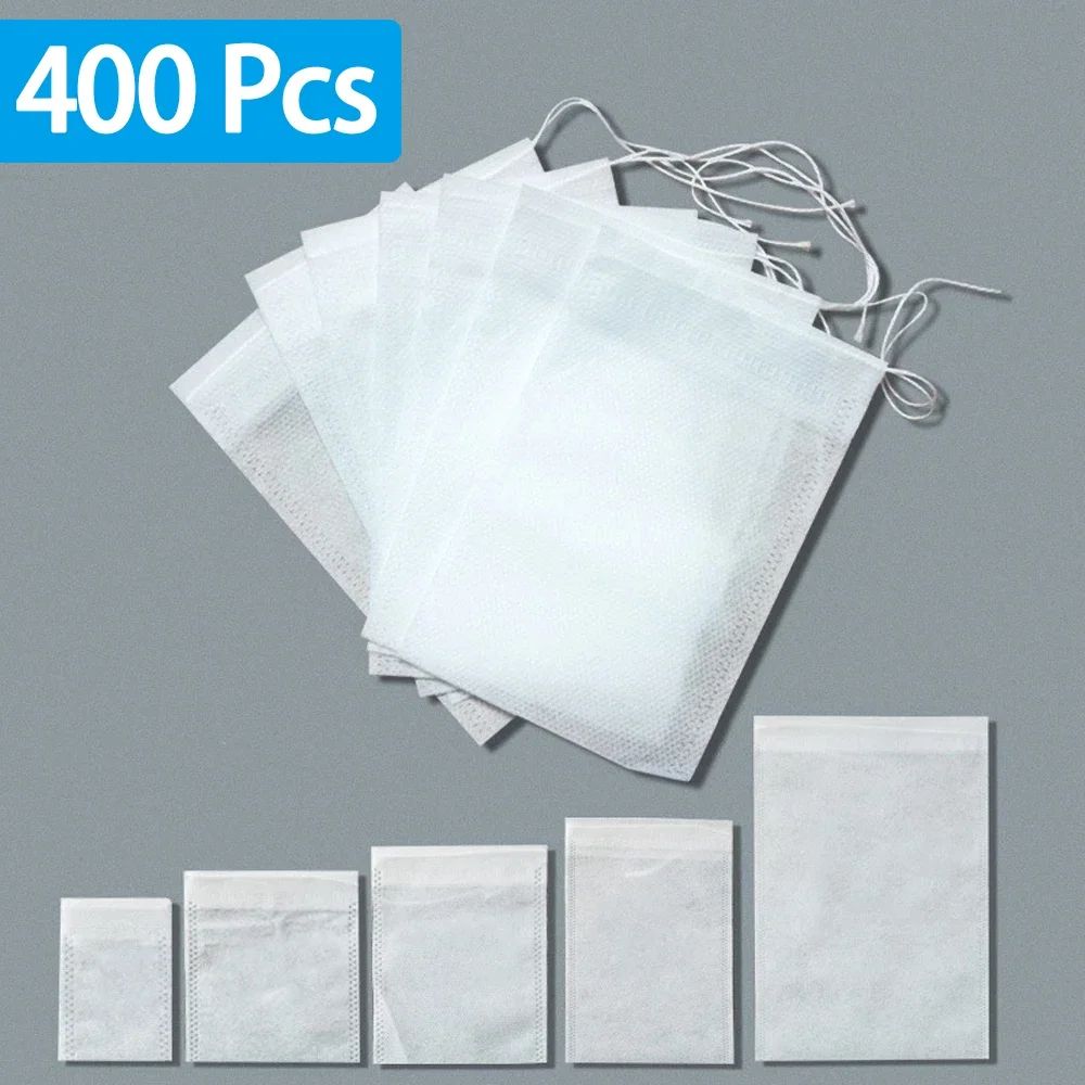 Heat Seal Empty Tea Bags With String (Disposable Tea Filter Bags For Loose Leaf & Herbs) 300pcs 3.54 3.94 In