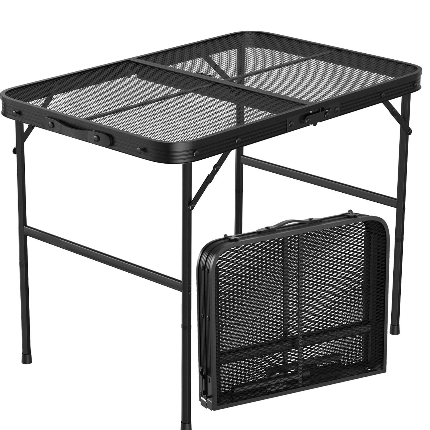 Aluminum Picnic Adjustable Folding Table, Grill Stand Table For Camping, Portable Grill Table Aluminum Picnic Adjustable Folding Table, Grill Stand Table For Camping, Portable Grill Table