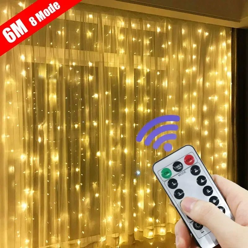 USB Powered LED Curtain Fairy Lights Garland 6x3 M Or 3x3 M With Remote For Holiday And Decor multicolor 9.84ft X 6.56ft